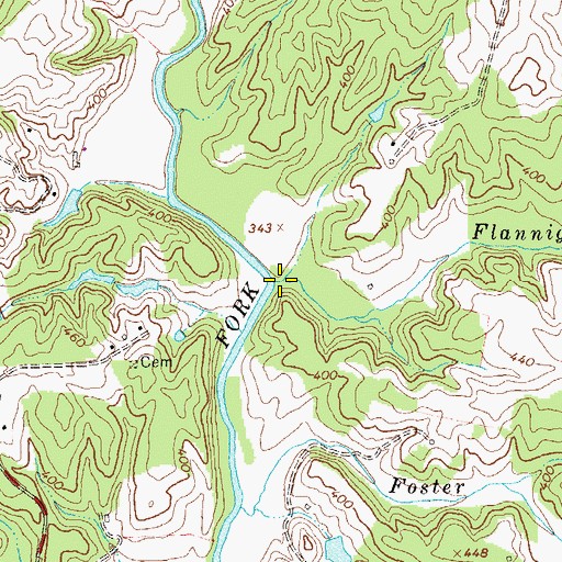 Topographic Map of Flannigan Branch, VA