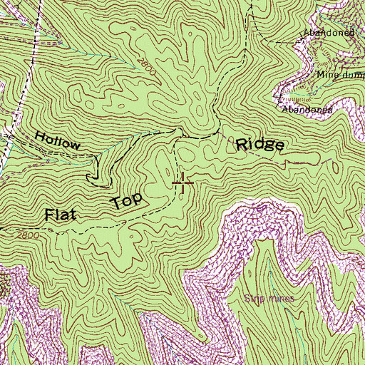 Topographic Map of Flat Top Ridge, VA