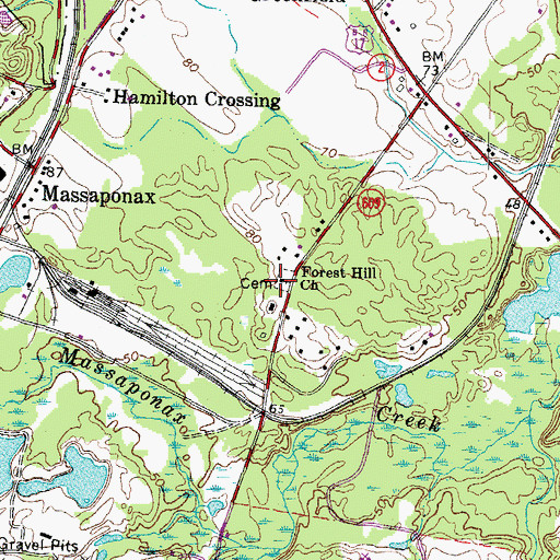 Topographic Map of Forest Hill Church, VA