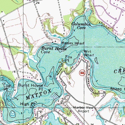 Topographic Map of Fox Point, VA