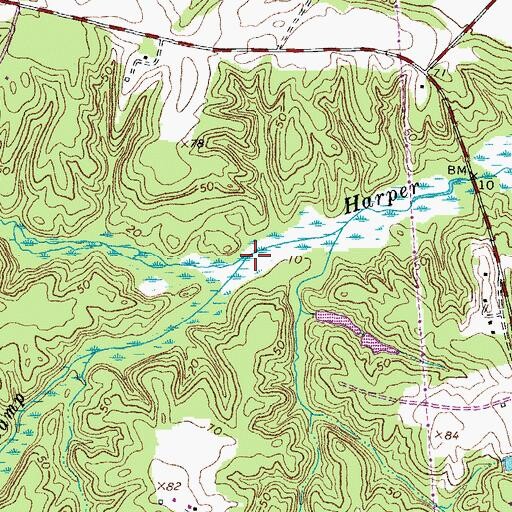 Topographic Map of Foxes Creek, VA