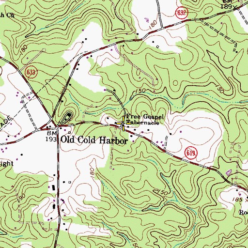 Topographic Map of Free Gospel Tabernacle, VA