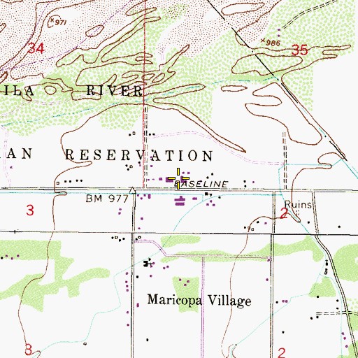 Topographic Map of Laveen Childrens Home, AZ