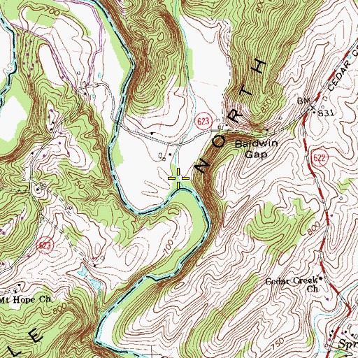 Topographic Map of Froman Run, VA