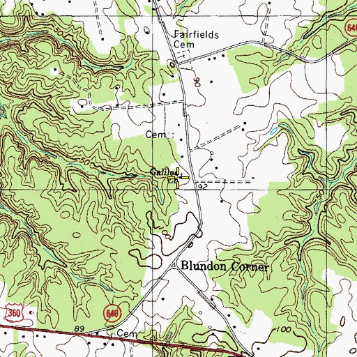 Topographic Map of Galilee Church, VA