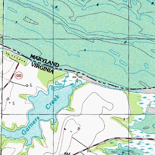 Topographic Map of Garners Creek, VA