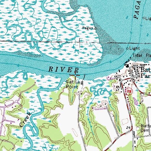 Topographic Map of Gatling Point, VA