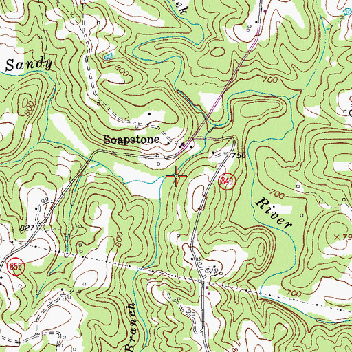 Topographic Map of Georgia Branch, VA