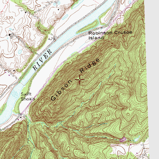 Topographic Map of Gibson Ridge, VA