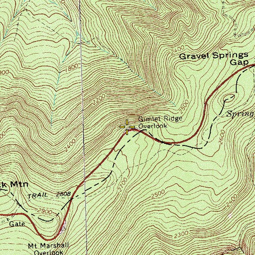 Topographic Map of Gimlet Ridge Overlook, VA