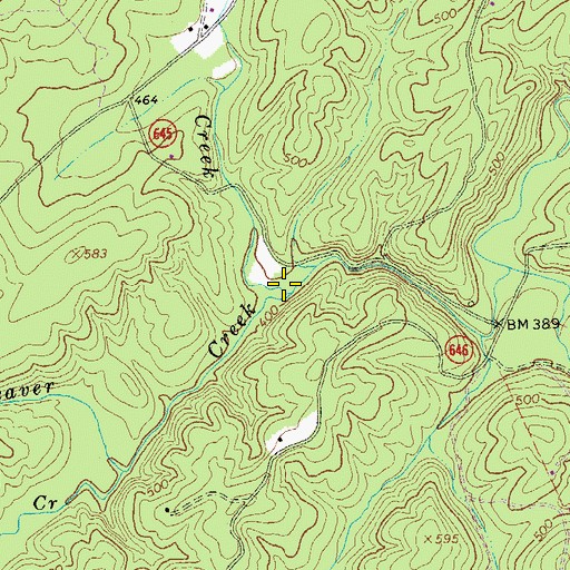 Topographic Map of Glade Creek, VA