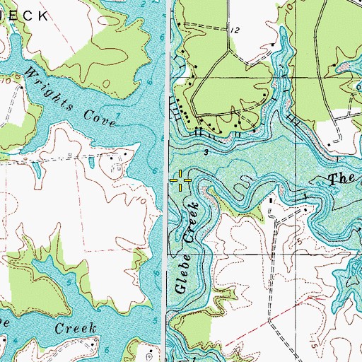 Topographic Map of Glebe Creek, VA