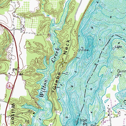 Topographic Map of Glebe Neck, VA