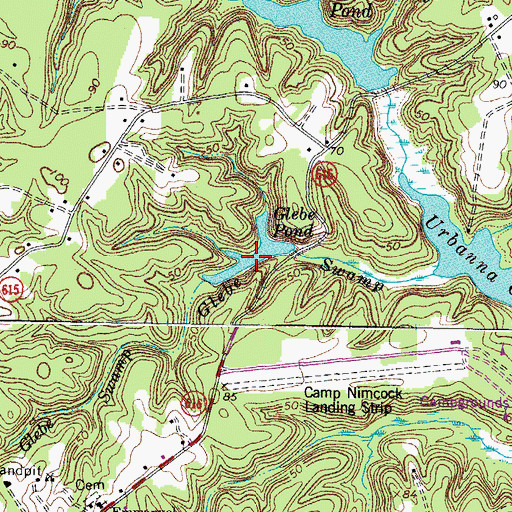 Topographic Map of Glebe Pond, VA