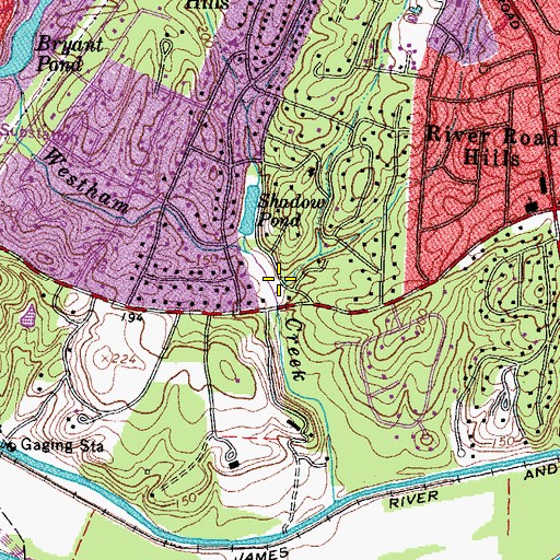 Topographic Map of Glenbrook Pond, VA