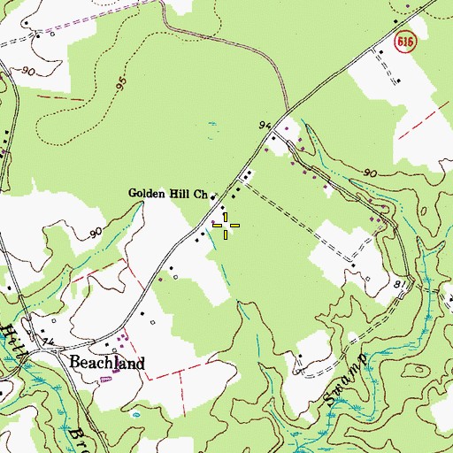 Topographic Map of Golden Hill Church, VA