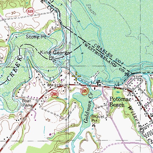 Topographic Map of Goldman Creek, VA