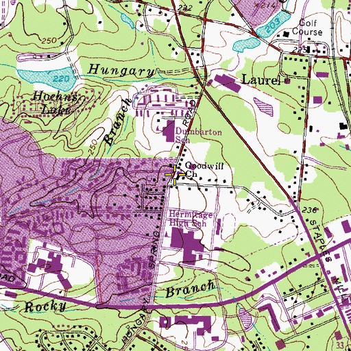 Topographic Map of Goodwill Church, VA
