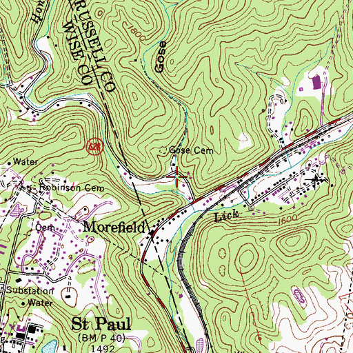 Topographic Map of Gose Hollow, VA
