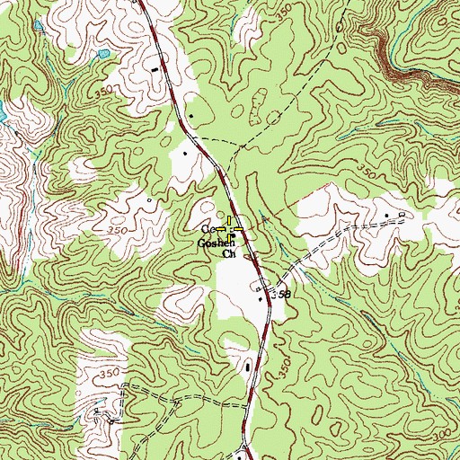 Topographic Map of Goshen Church, VA