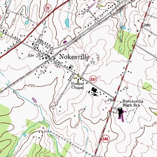 Topographic Map of Gospel Chapel, VA