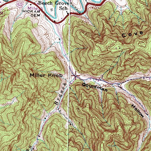 Topographic Map of Gouldman Hollow, VA