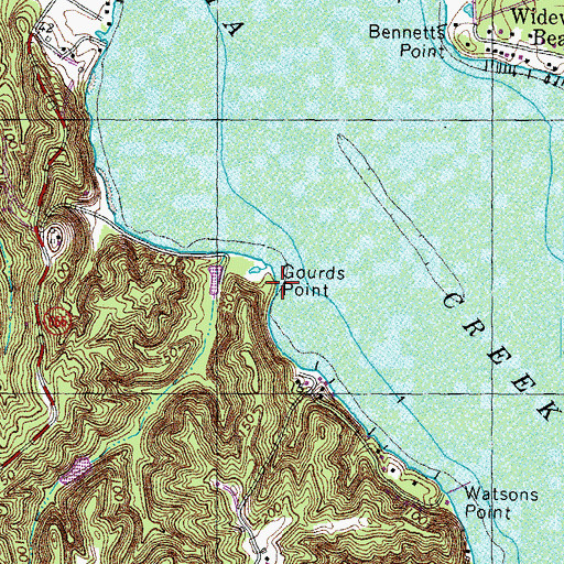 Topographic Map of Gourds Point, VA