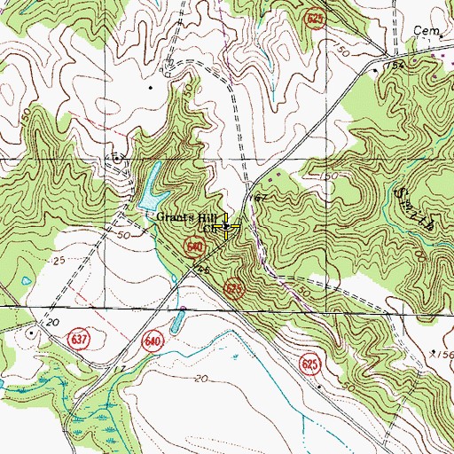 Topographic Map of Grants Hill Church, VA