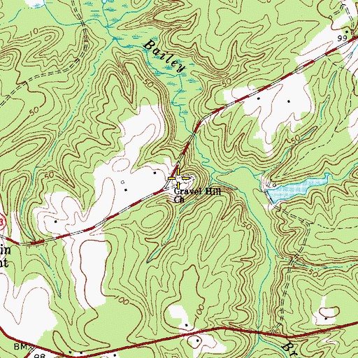 Topographic Map of Gravel Hill Church, VA
