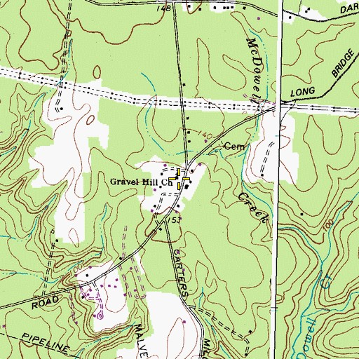 Topographic Map of Gravel Hill Church, VA