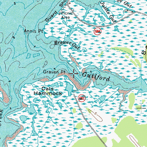 Topographic Map of Graven Point, VA