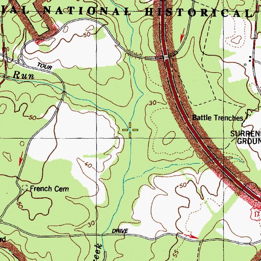 Topographic Map of Great Run, VA