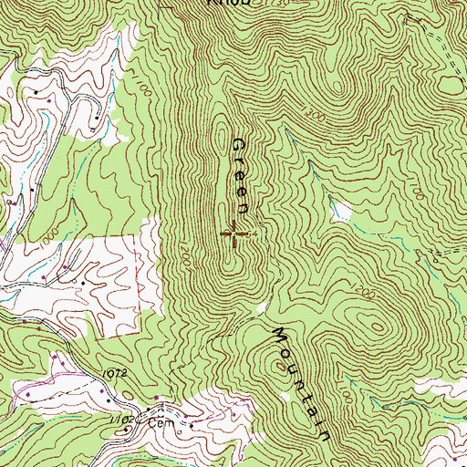 Topographic Map of Green Mountain, VA