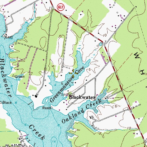 Topographic Map of Greenmansion Cove, VA