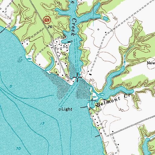 Topographic Map of Greenvale Creek, VA