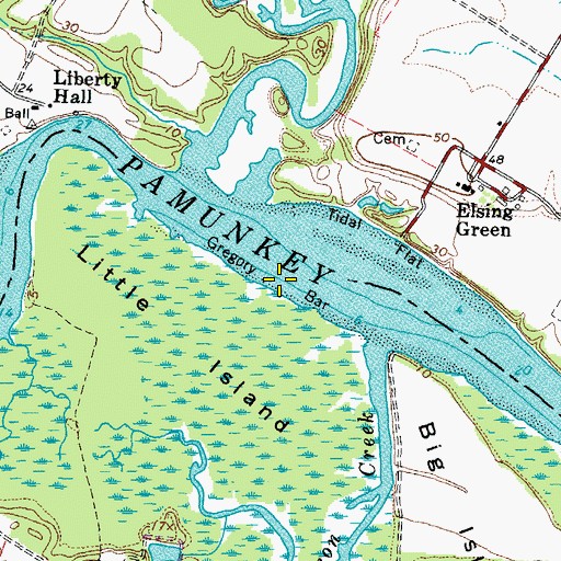 Topographic Map of Gregory Bar, VA