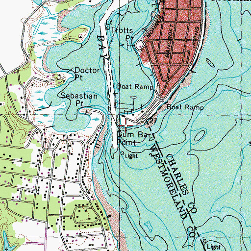 Topographic Map of Gum Bar Point, VA