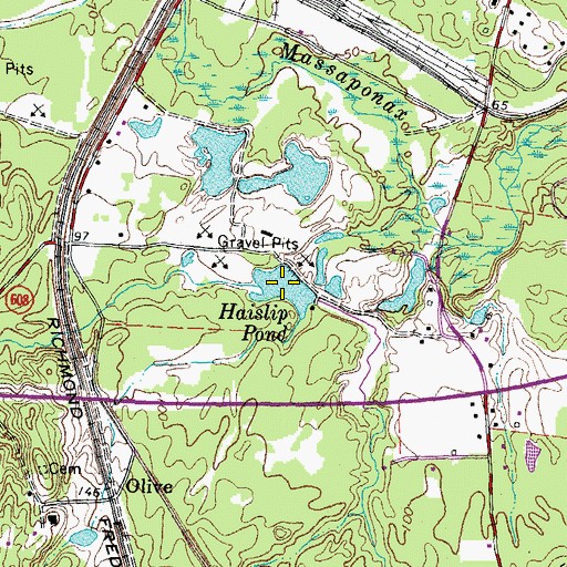 Topographic Map of Haislip Pond, VA