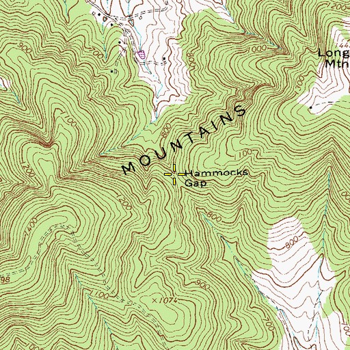 Topographic Map of Hammocks Gap, VA
