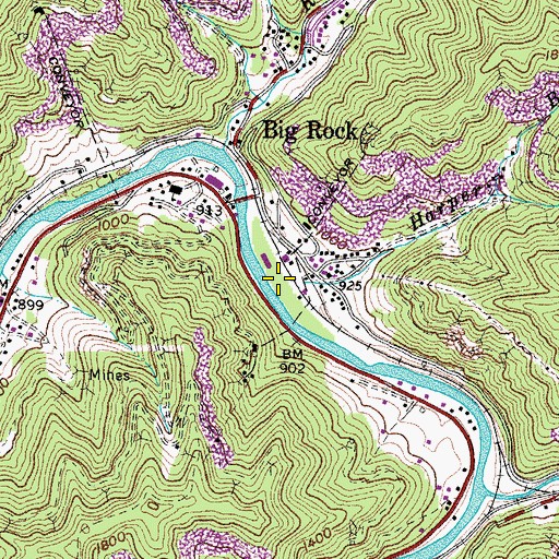 Topographic Map of Harper Branch, VA