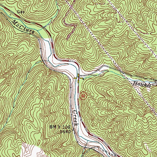 Topographic Map of Hatchet Branch, VA