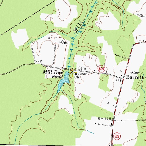 Topographic Map of Hebron Church, VA