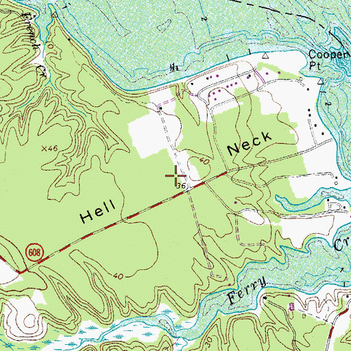 Topographic Map of Hell Neck, VA