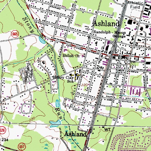Topographic Map of Henry Clay Elementary School, VA