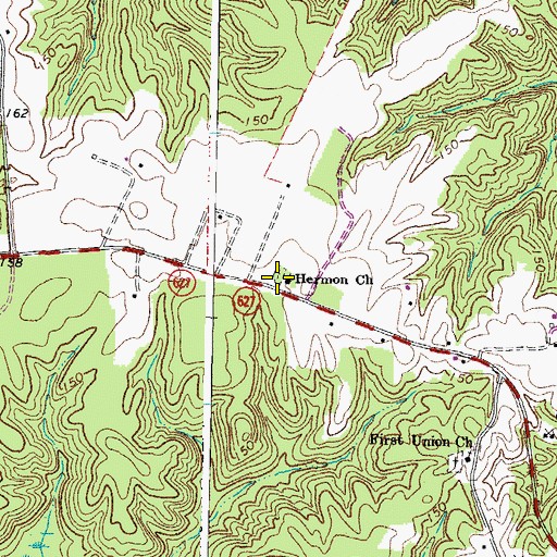 Topographic Map of Hermon Church, VA