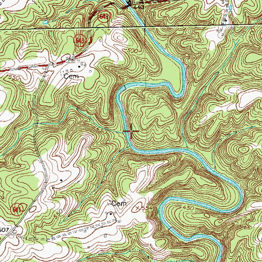 Topographic Map of Hickory Creek, VA