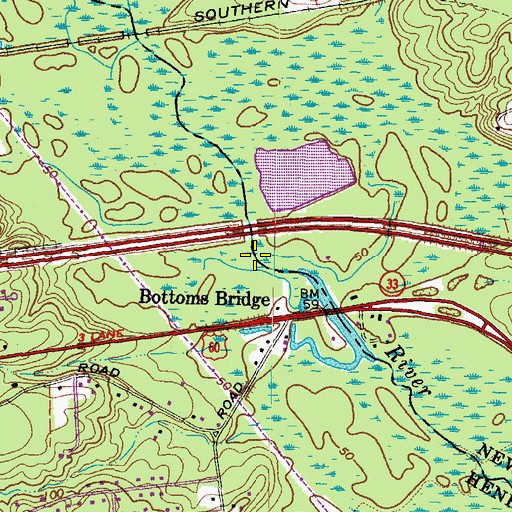 Topographic Map of Higgins Swamp, VA