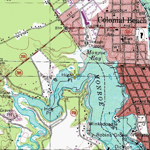 Topographic Map of High Point, VA