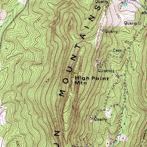 Topographic Map of High Point Mountain, VA