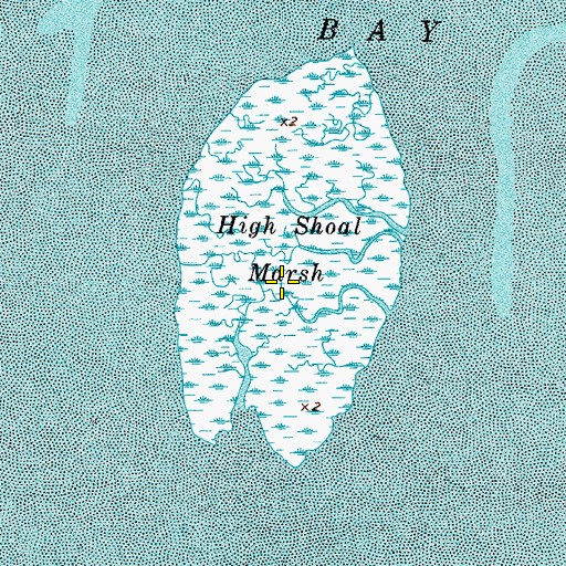 Topographic Map of High Shoal Marsh, VA
